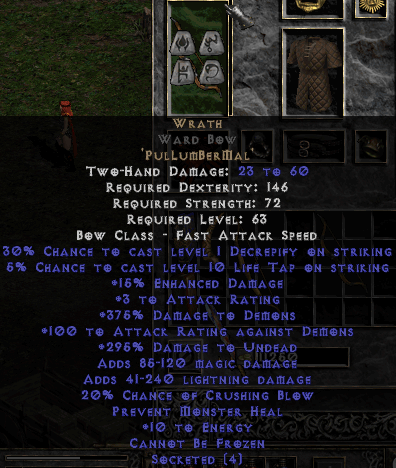 Wrath Rune Word in Ward Bow